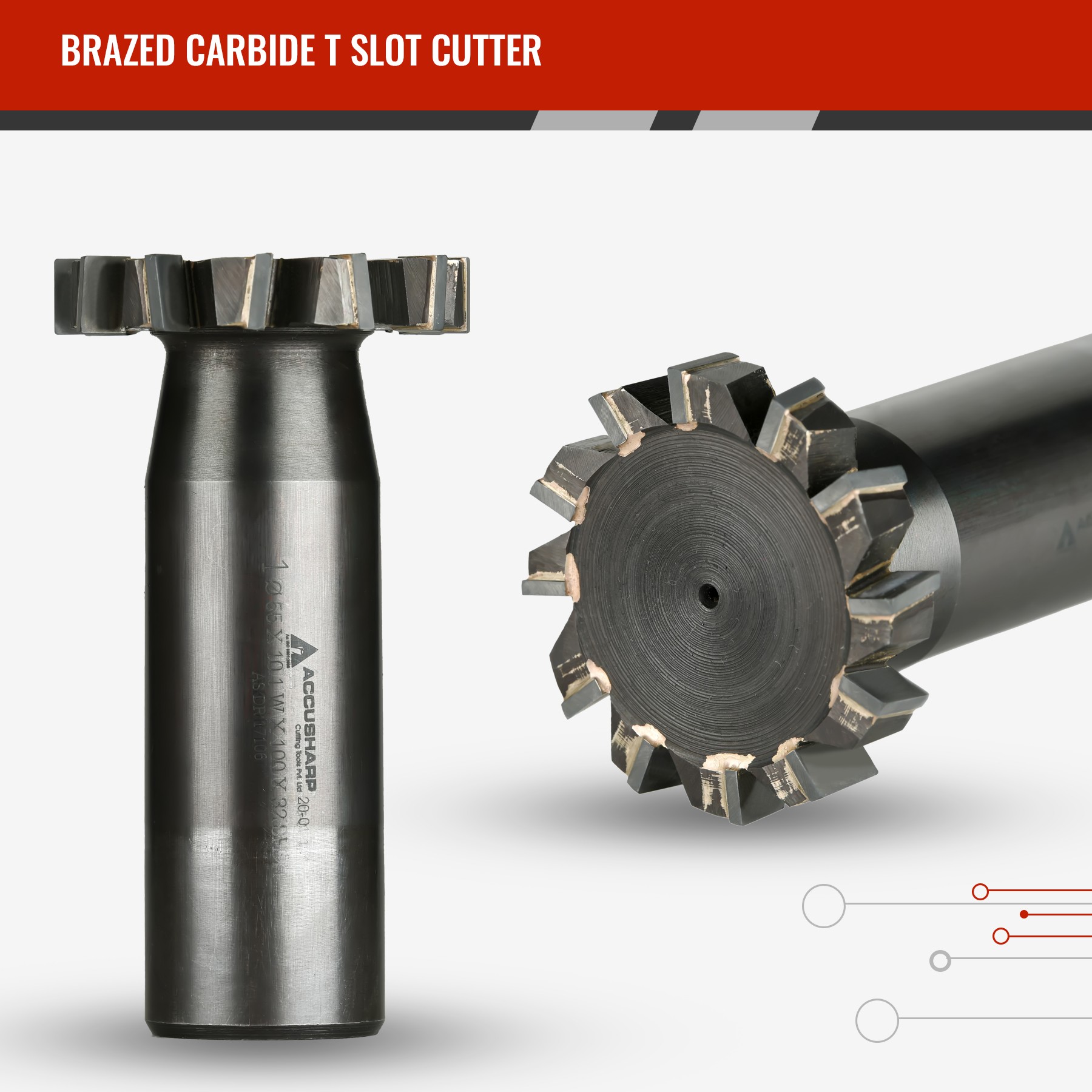Brazed carbide T slot cutter