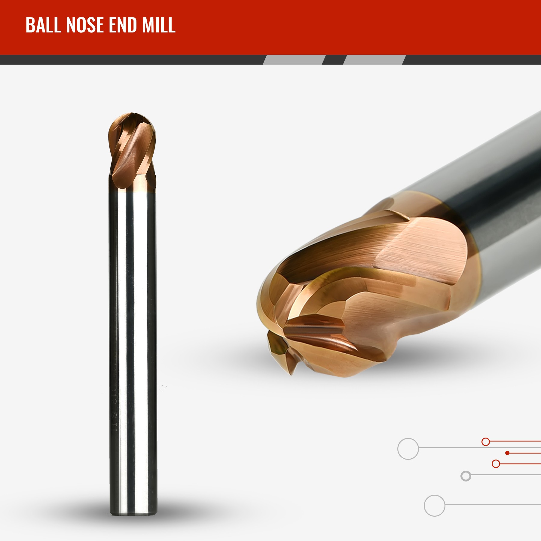 Ball Nose Endmill 4 Flute