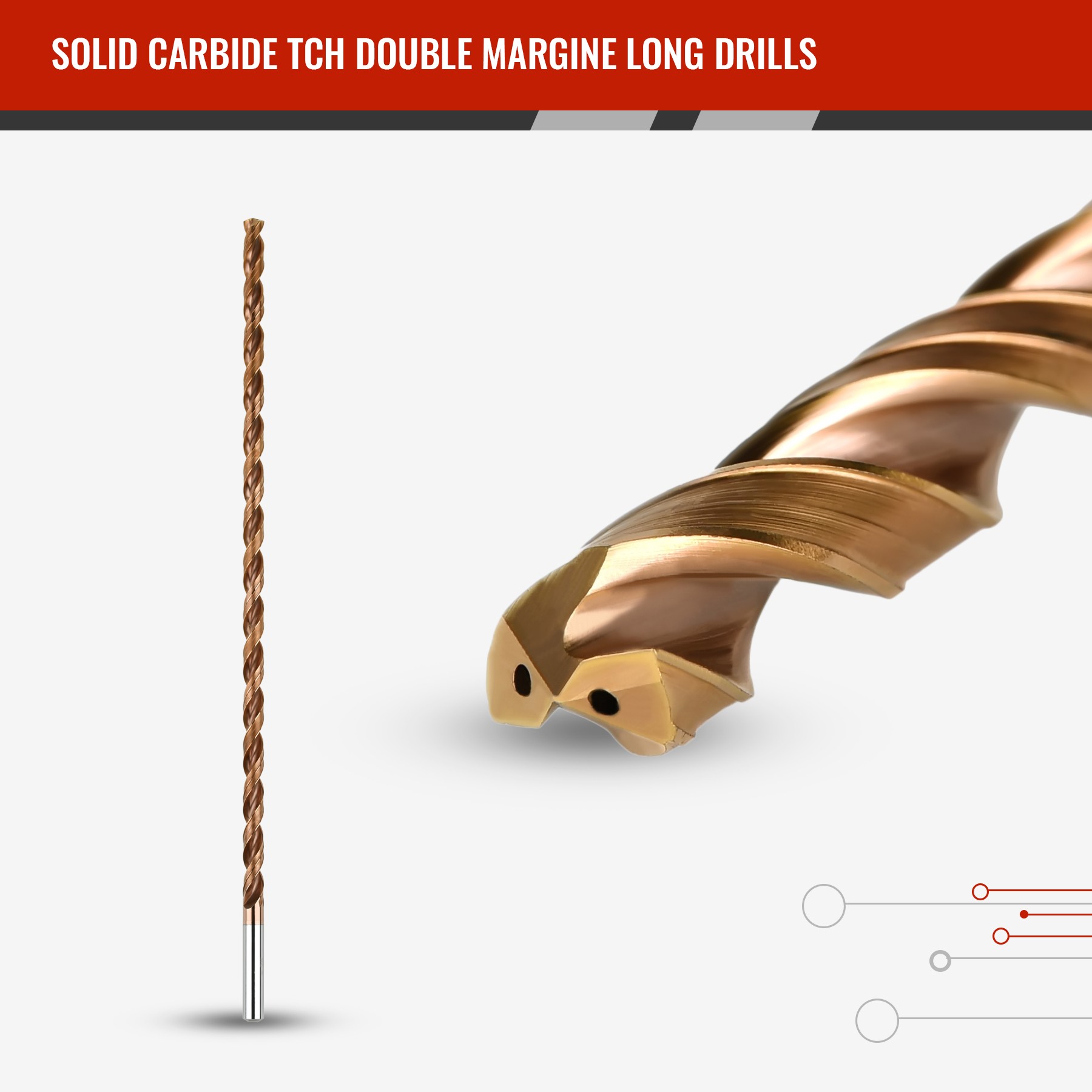 Solid Carbide Tch Double Margin Long Drills